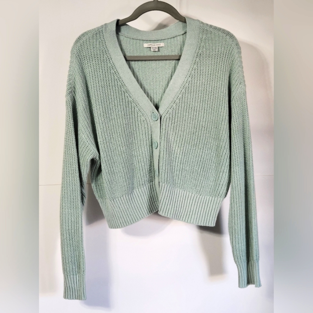 American Eagle Outfitters Mint Green Cardigan Sweater